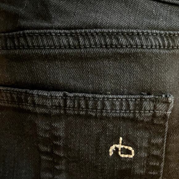 Rag & Bone Denim Shorts Jean Mid Rise 5-Pocket Rolled Hem Black 24" - Picture 3 of 4